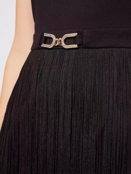 Καλοκαιρινό Mini Βραδινό Φόρεμα Strapless Μαύρο