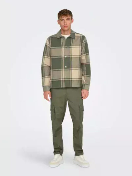 Langärmeliges Overshirt Geprüft Olive Night