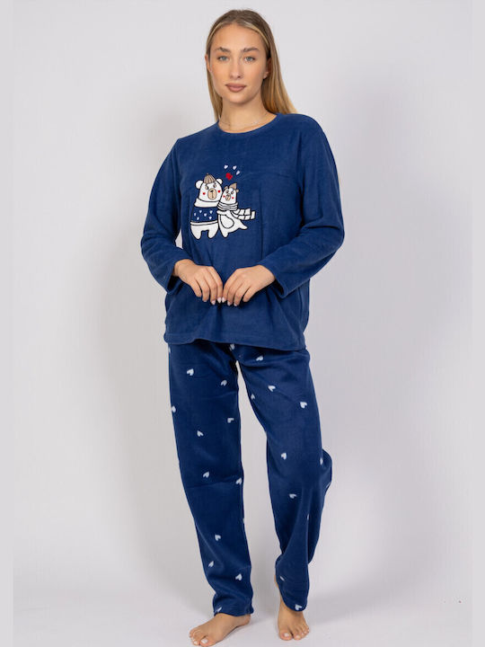 Sexen Winter Women's Pyjama Set Blue