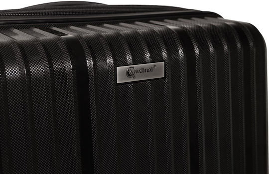 Cardinal Medium Travel Suitcase Hard Black Velvet-Black Metal with 4 Wheels Height 58cm