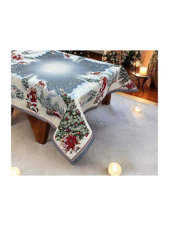 Linea Home Set Christmas Tablecloths Fabric White 2pcs