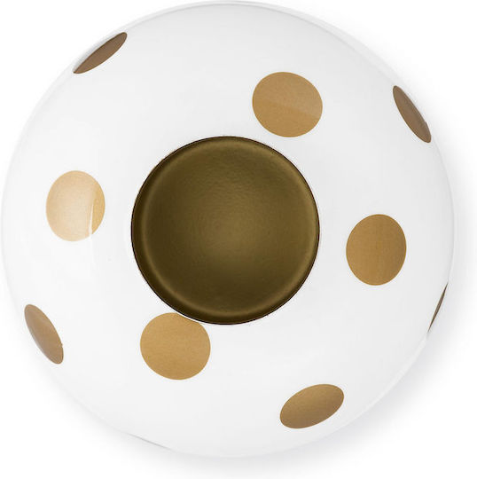 Pip Studio Metallvase Weiß Gold Polka Dot 23cm