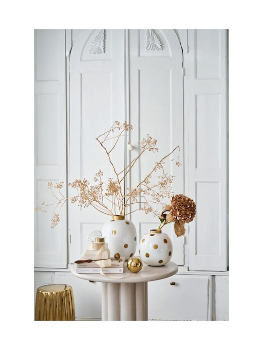 Pip Studio Metallvase Weiß Gold Polka Dot 23cm