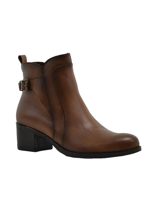 Ragazza Leather Women's Ankle Boots Tabac Brown