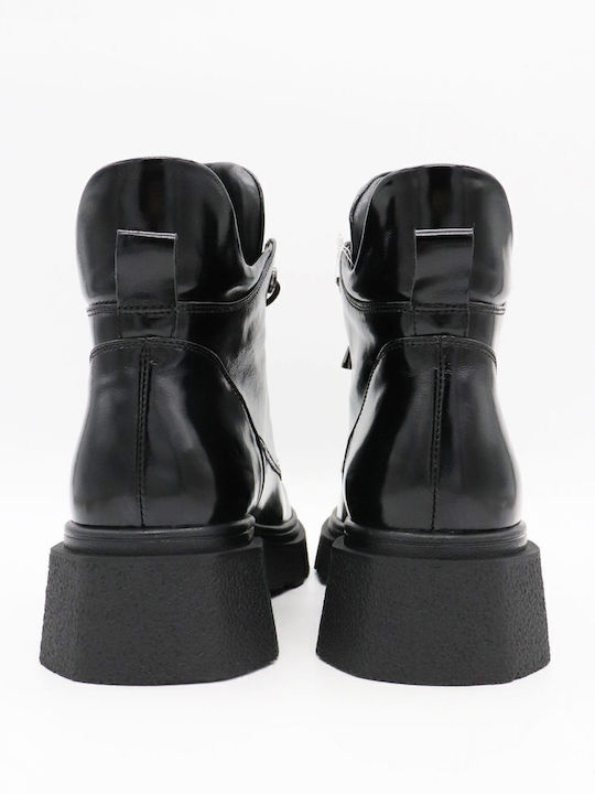 Leather Women's Ankle Boots Black