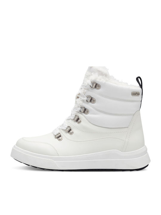 Women's Ankle Boots with Fur White
