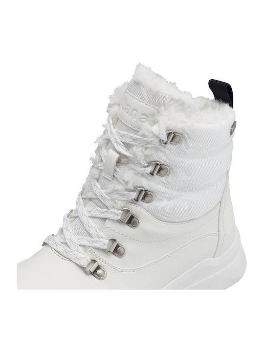 Women's Ankle Boots with Fur White