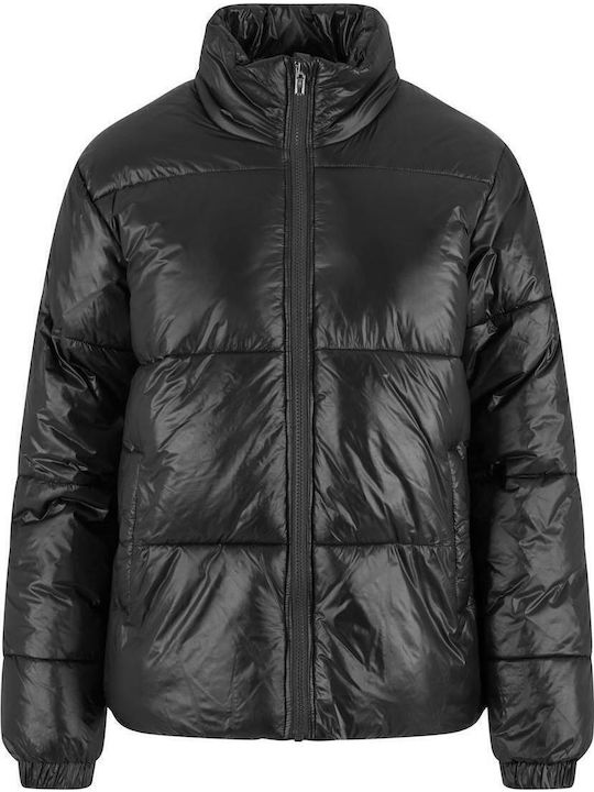 Κοντό Γυναικείο Puffer Μπουφάν για Χειμώνα Black