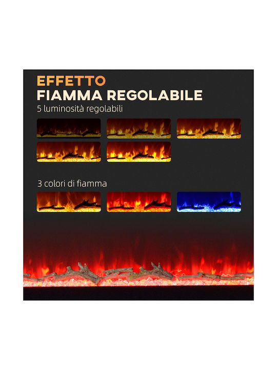 HomCom Wall Mounted Electric Fireplace 1800W 152.4x45cm Black