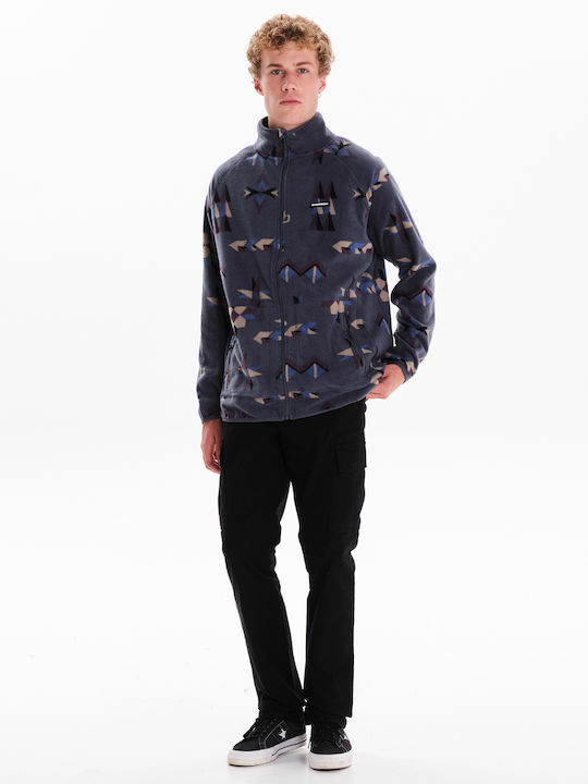 Men's Fleece Cardigan Stone Blue