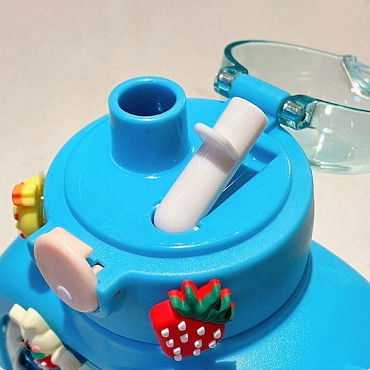 Glasstrohhalm Kinder Flippy Bärenmodell Mit Aufgebrachten Stickern Verstellbarer Riemen Aus Fallfestem Kunststoff 1l Blau 20 x 13 cm