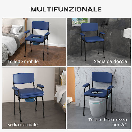 HomCom Toilet Chair with Backrest 713-149V00BU