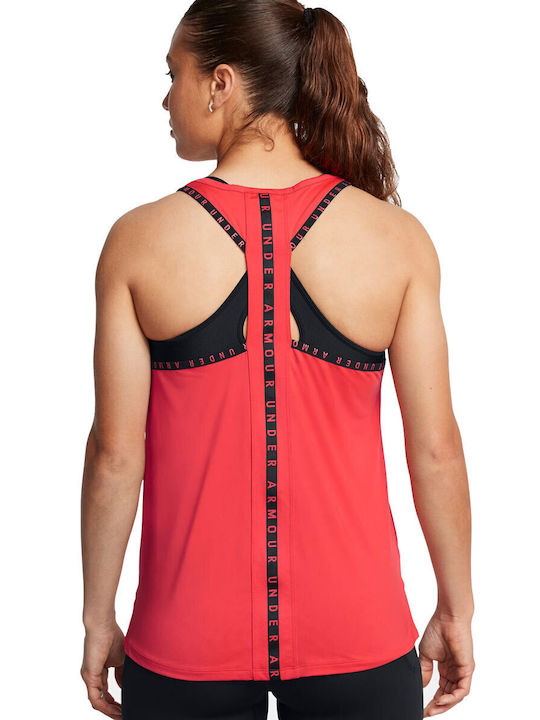 Knockout Women's Blouse Sleeveless Racer Red, Black