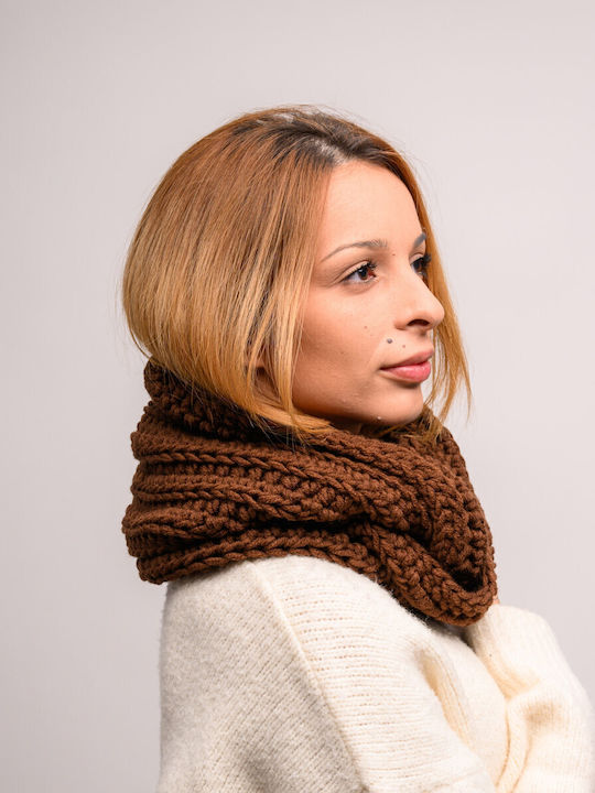 Women's Knitted Neck Warmer Brown