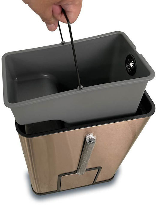 Green City International Inox Καλαθάκι Μπάνιου 7lt Ασημί