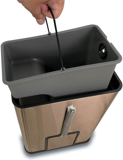 Green City International Inox Καλαθάκι Μπάνιου 7lt Ασημί