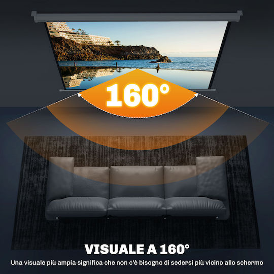 HomCom Οθόνη Προβολής Projector Οροφής με Λόγο Εικόνας 4:3 171x128cm / 84"