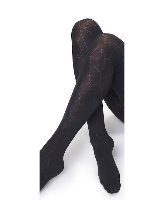 Golden Lady Women's Pantyhose Opaque Black with Print