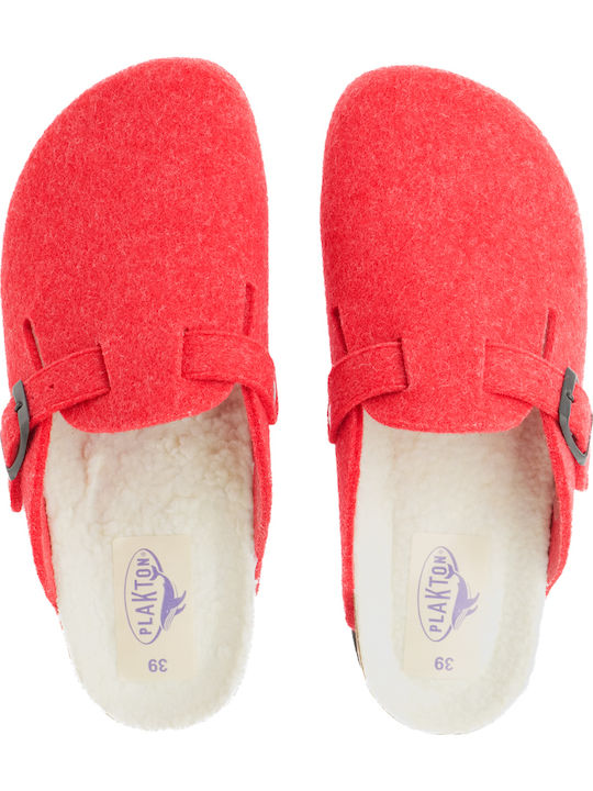 Afelpado Wollige Damen Hausschuhe Fieltro Lana Rot
