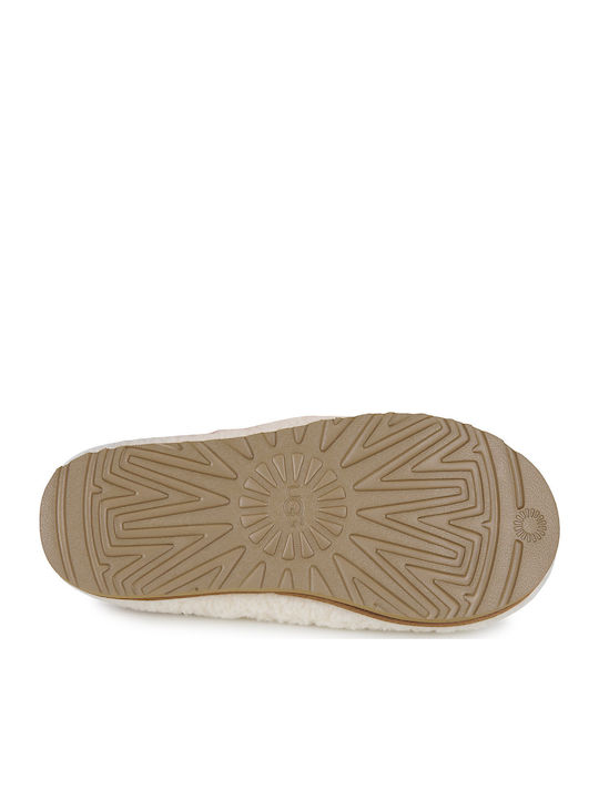Tasman Maxi Curly Closed Leather Women's Slippers Beige