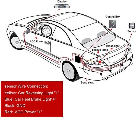 4 Parking Sensors Display Buzzer Control Unit Kit