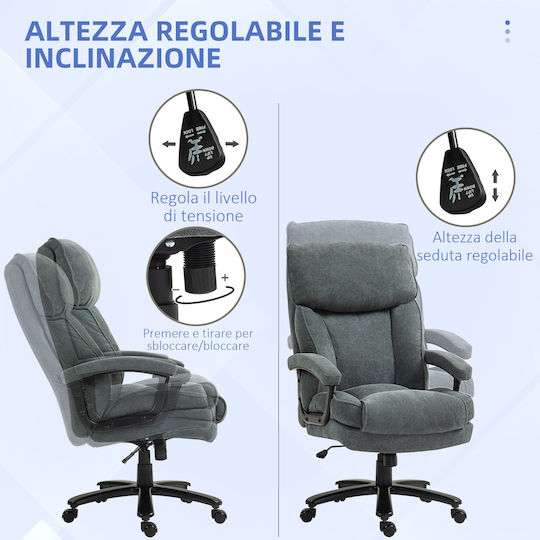 HomCom Καρέκλα Γραφείου Γκρι