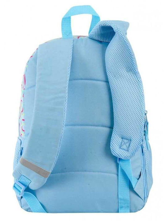 Montichelvo School Bag Backpack Junior High-High School Light Blue with Water Bottle Holder