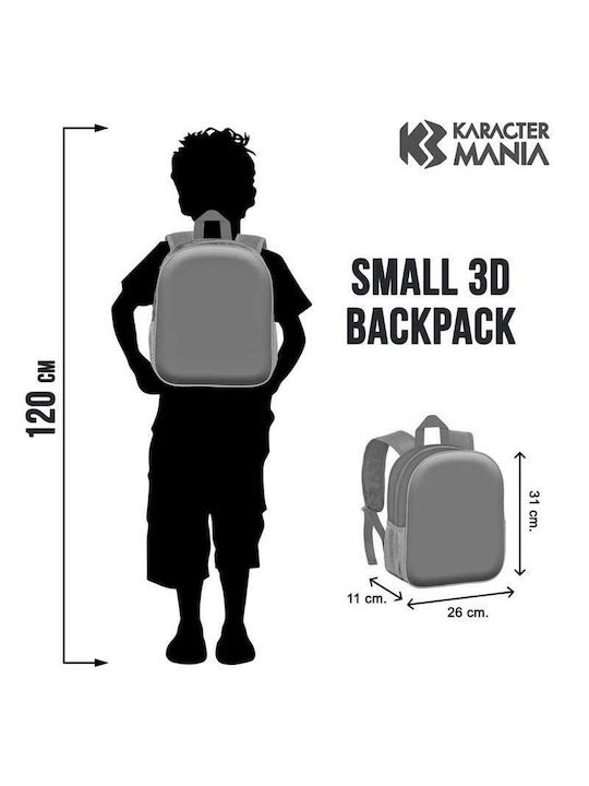 Karactermania 3D Schulranzen Rucksack Kindergarten mit Flaschenhalter Orange 26 x 11 x 31cm