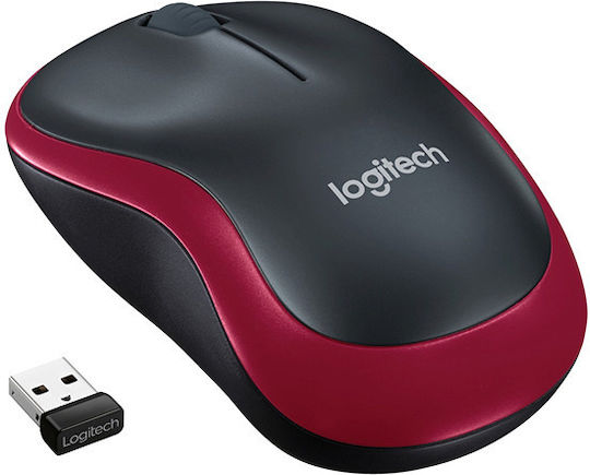 Logitech M185 (910-002237) Безжичен Мини Мишка Черно/червено