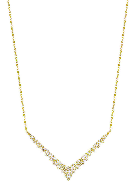 Kiriakos Gofas Set with Necklace & Bracelet from Gold 14K with Stones