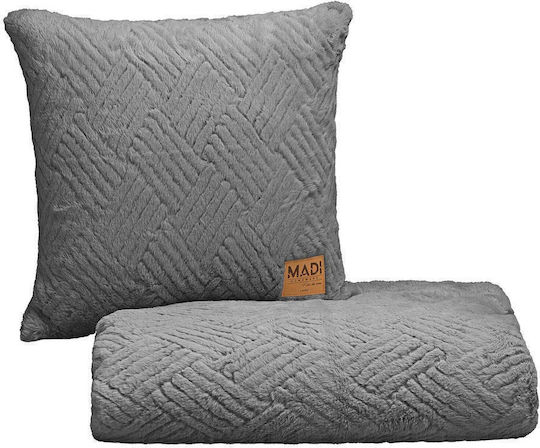 Madi Sofa Cushion Trace Furry Gray 45x45cm