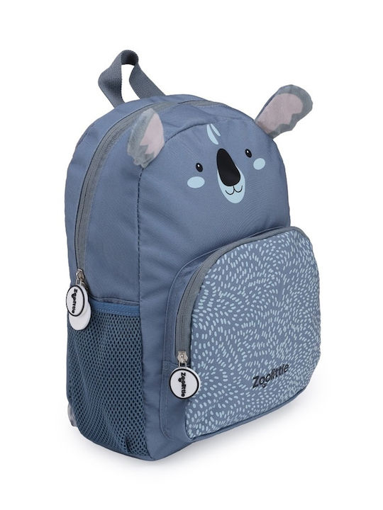 Zoolittle School Bag Backpack Kindergarten Blue with Water Bottle Holder 8Liters