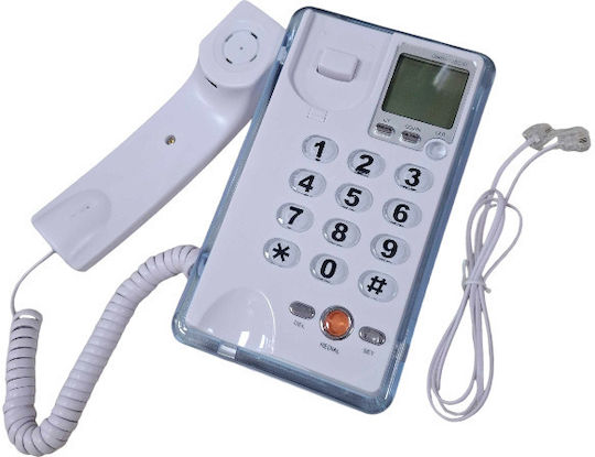 OHO 208 Ενσύρματο Τηλέφωνο Γραφείου για Ηλικιωμένους Λευκό 102082_w