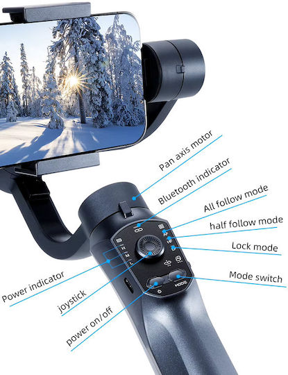 F10 Pro Phone Gimbal with 10 Operating Hours Black