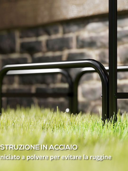 Outsunny Μεταλλική Τσάντα Μεταφοράς Ξύλων 120x36x99cm Μαύρη