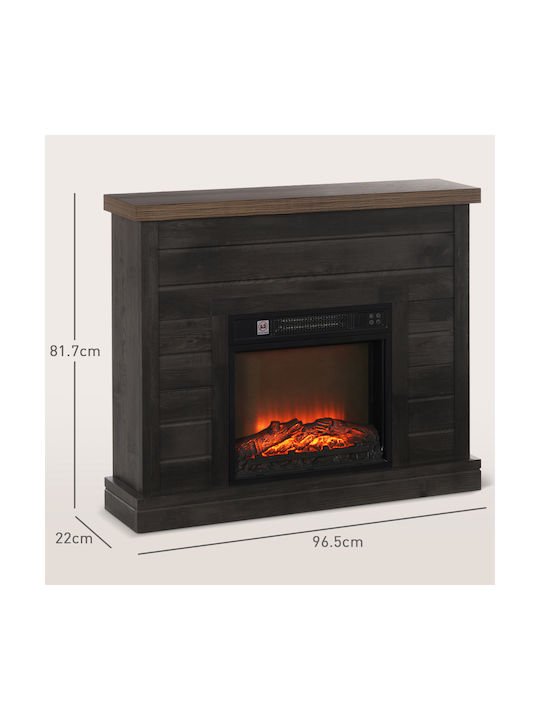 HomCom Boden Elektrischer Kamin 1800W 96.5x22cm Gray