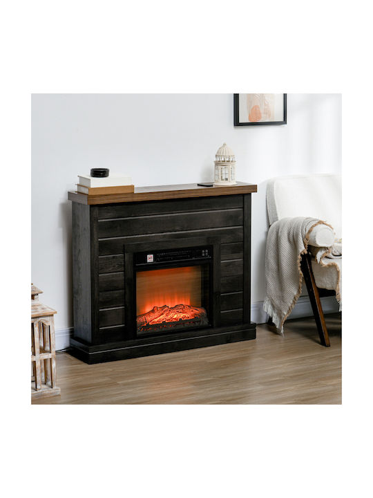 HomCom Επιδαπέδιο Ηλεκτρικό Τζάκι 1800W 96.5x22cm Γκρι
