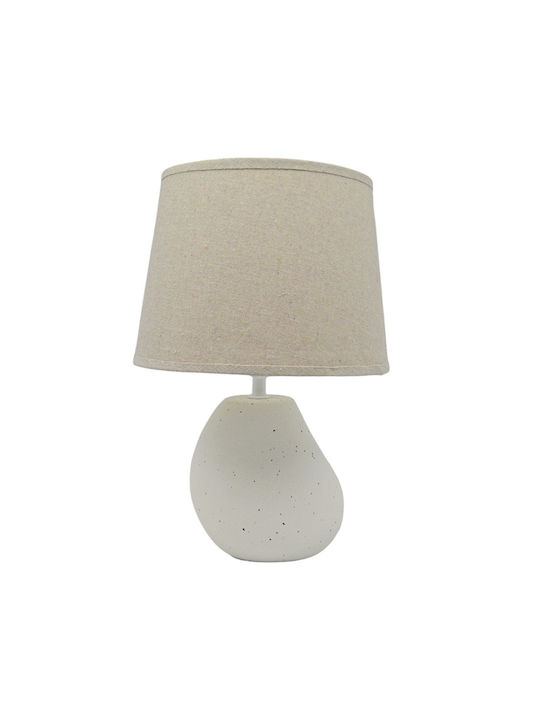 Ankor Ceramic Table Lamp for Socket E14 with Beige Shade and Base