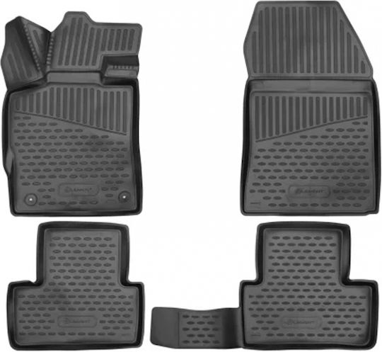 Novline Set of Front and Rear Mats 3pcs Tray Type for Ford Ranger T6.2 P703 2022+ Black