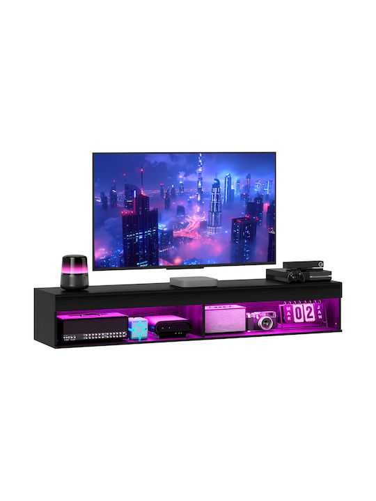 Έπιπλο Τηλεόρασης με Φωτισμό LED Μαύρο Μ180xΠ40xΥ30cm