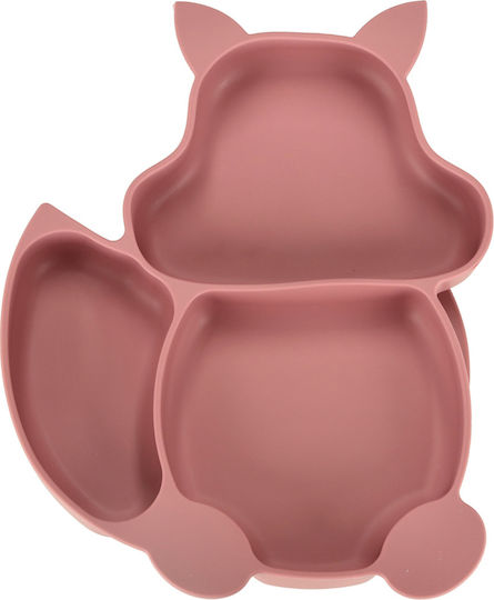 ikonka Feeding Set made of Silicone with Non-Slip Base Pink 6pcs