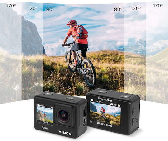 Kruger & Matz KM0292 Action Camera 4K Ultra HD with Screen 2" and Wi-Fi Black