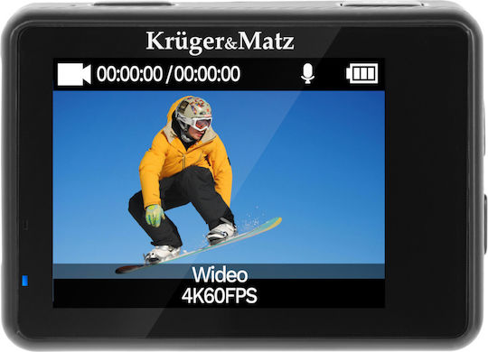 Kruger & Matz KM0292 Action Camera 4K Ultra HD with Screen 2" and Wi-Fi Black