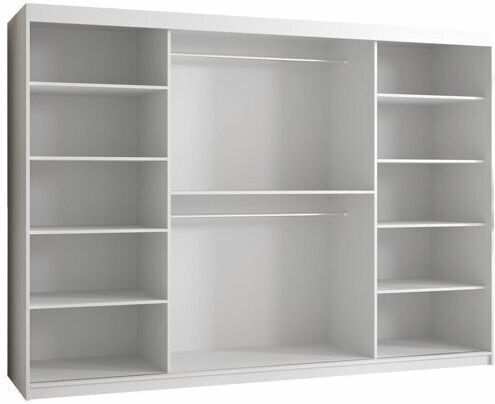 Ușă triplă Dulap de Haine Glisare Hartford White 250x62x124cm