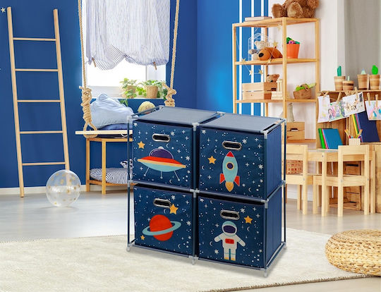 Spielzeug Aufbewahrungssystem Faltbar aus Stoff Blau 68x35x70cm 1Stück