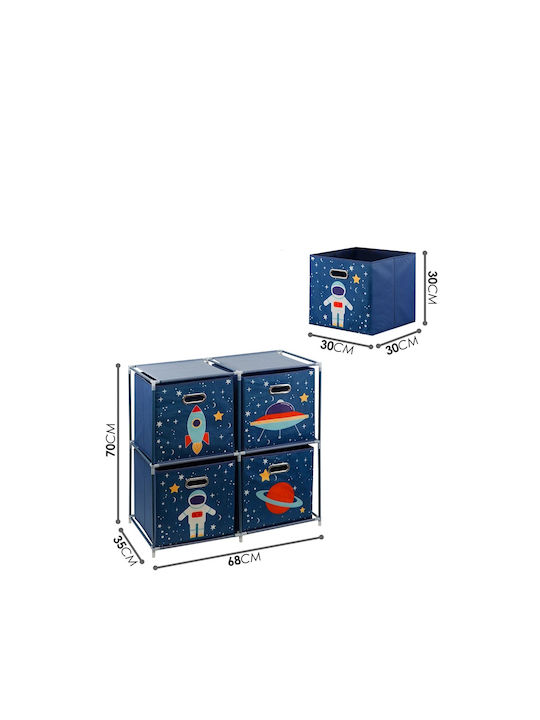 Spielzeug Aufbewahrungssystem Faltbar aus Stoff Blau 68x35x70cm 1Stück
