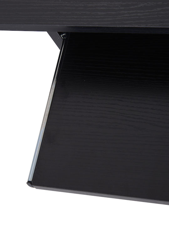Birou De Calculatoare Din Lemn Negru Cu Picioare Metalice 80x45x75cm