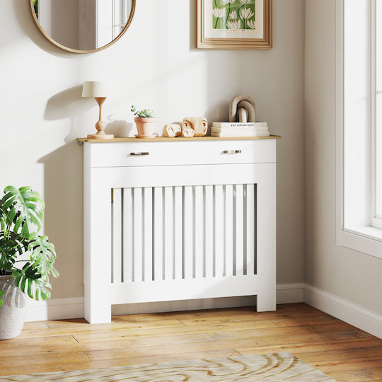HomCom Radiator Cover From MDF White 112x19x97cm