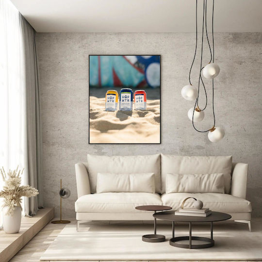 Tabloul „Cutii de Apă Hop pe Plaja Nisipie” 50x80