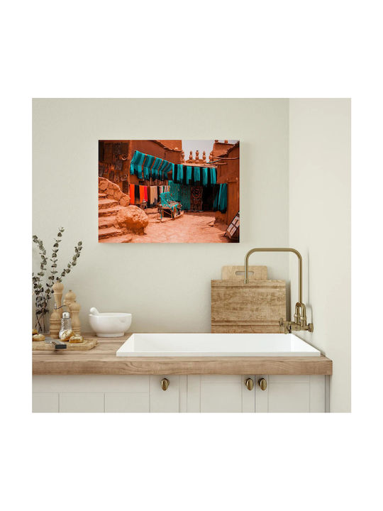 Traditioneller Markt Bunte Stoffe Gemälde 150x100